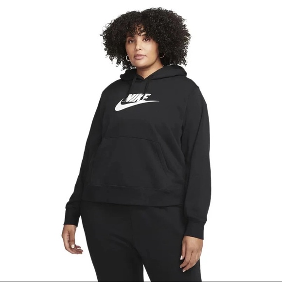 Nike Tops - Nike Club Fleece Hoodie Women’s Plus Size 1X Black Pullover Sweatshirt
